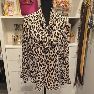 Ann Taylor Leopard Print Women's Blouse